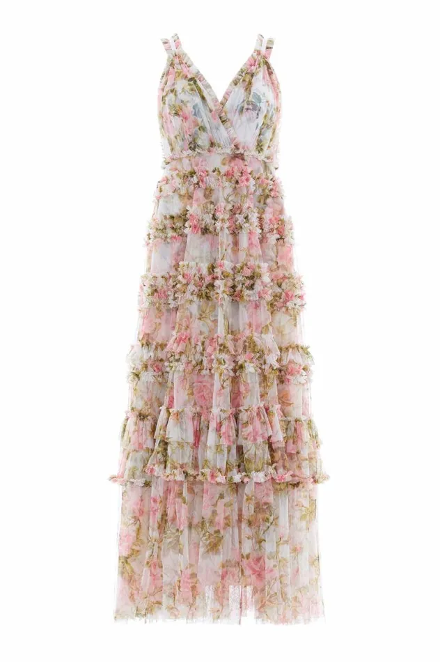 Women Printed Dresses Needle and Thread English Rose Vivian Cami Gown Multi