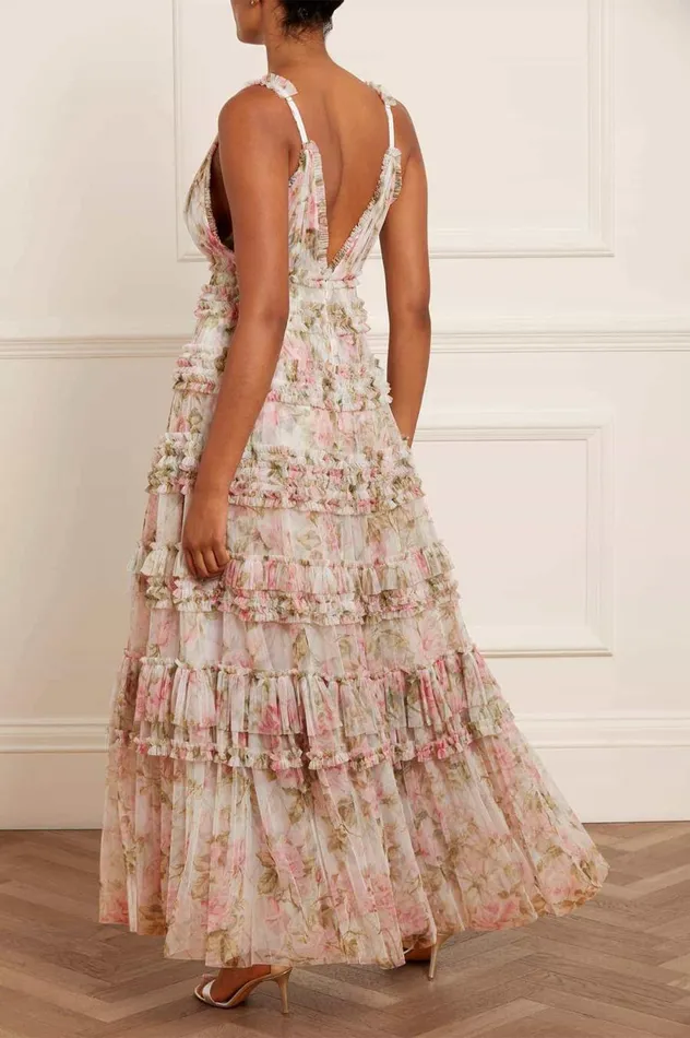Women Printed Dresses Needle and Thread English Rose Vivian Cami Gown Multi