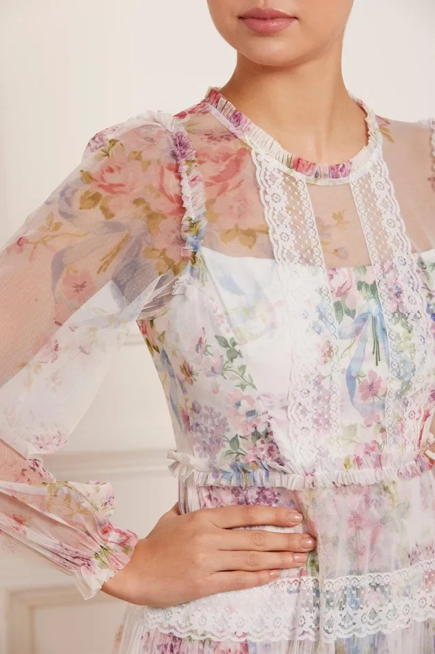 Women Printed Dresses Needle and Thread Floral Wonder Ankle Gown Multi