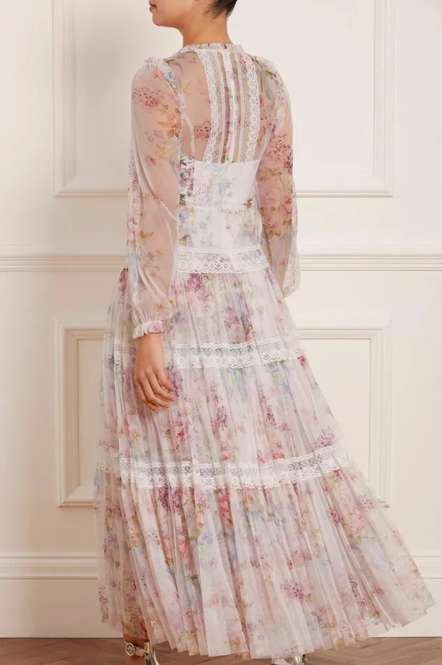 Women Printed Dresses Needle and Thread Floral Wonder Ankle Gown Multi