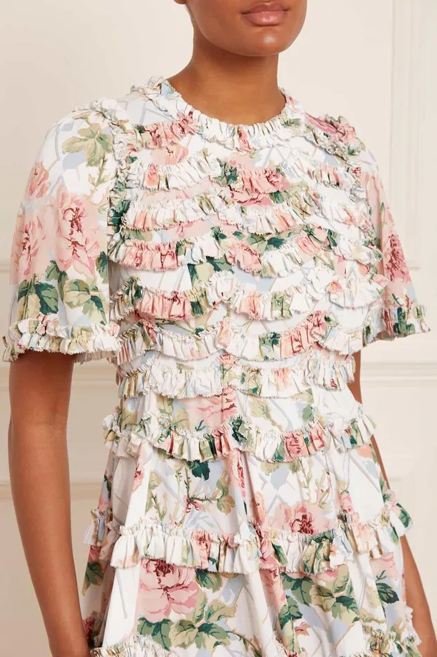 Women Printed Dresses Needle and Thread Harlequin Rose Crepe Ankle Gown Multi Women Printed Dresses Needle and Thread Harlequin Rose Crepe Ankle Gown Multi