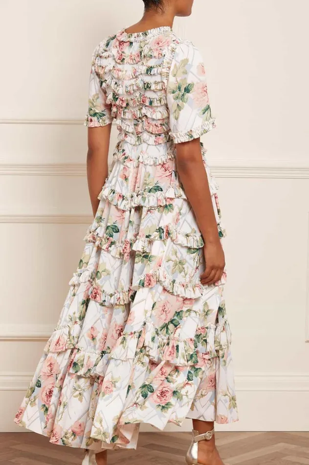 Women Printed Dresses Needle and Thread Harlequin Rose Crepe Ankle Gown Multi Women Printed Dresses Needle and Thread Harlequin Rose Crepe Ankle Gown Multi