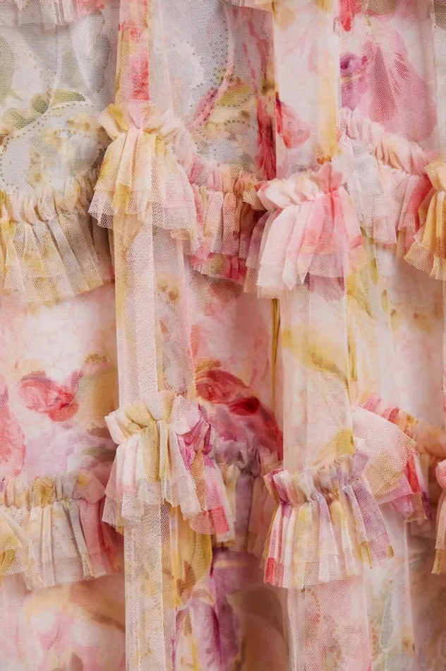Women Printed Dresses Needle and Thread Iris Ruffle Mini Dress Multi