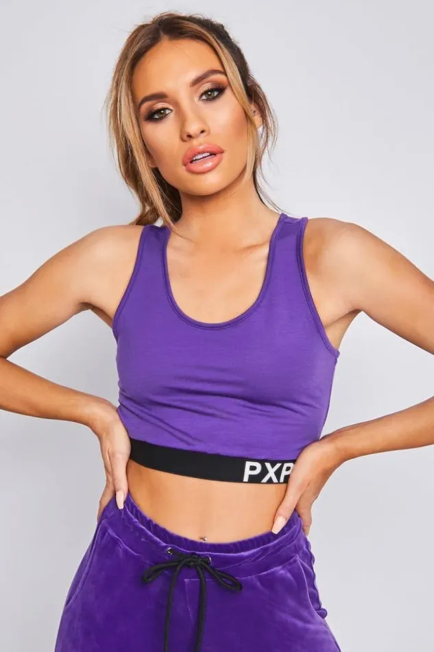 Women Project X Crop Top Purple Bra Brentiny Paris Top And Tank Tops