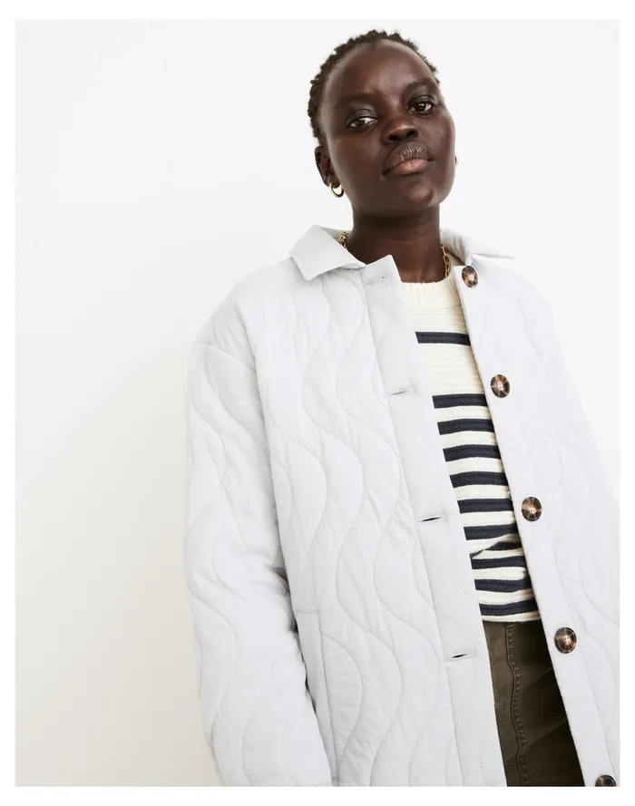 Women Quilted Belrose Shirt Jacket Cool Fog Madewell Jackets Women Quilted Belrose Shirt Jacket Cool Fog Madewell Jackets