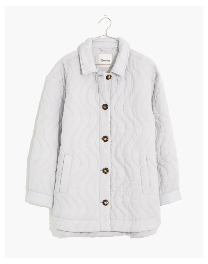 Women Quilted Belrose Shirt Jacket Cool Fog Madewell Jackets Women Quilted Belrose Shirt Jacket Cool Fog Madewell Jackets