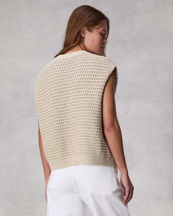 Women Rag and Bone Blazers and Vests Marlee Cotton Sweater Vest Turtledove Women Rag and Bone Blazers and Vests Marlee Cotton Sweater Vest Turtledove