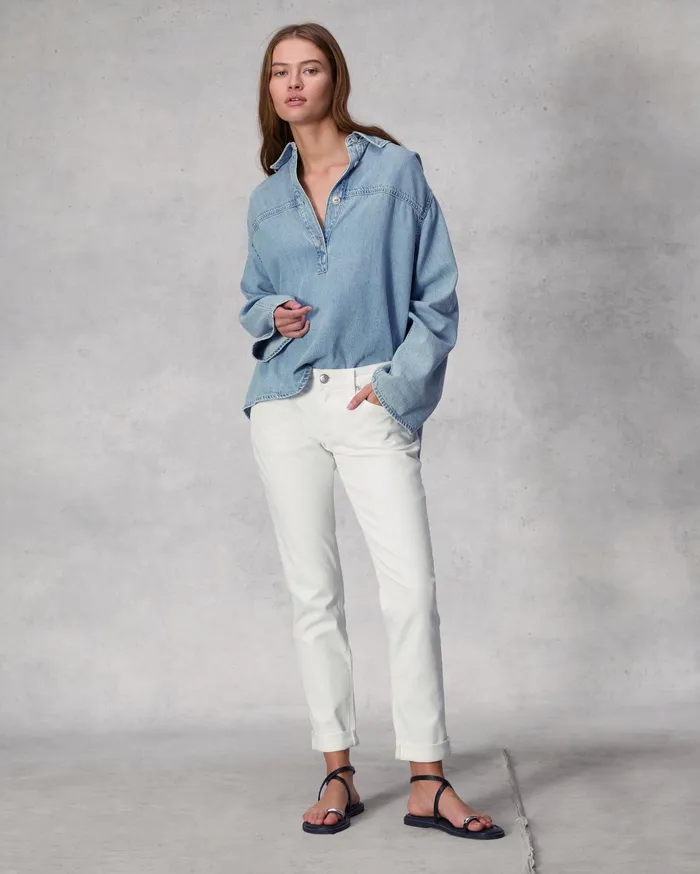 Women Rag and Bone Boyfriend Dre Slim Boyfriend Optic White