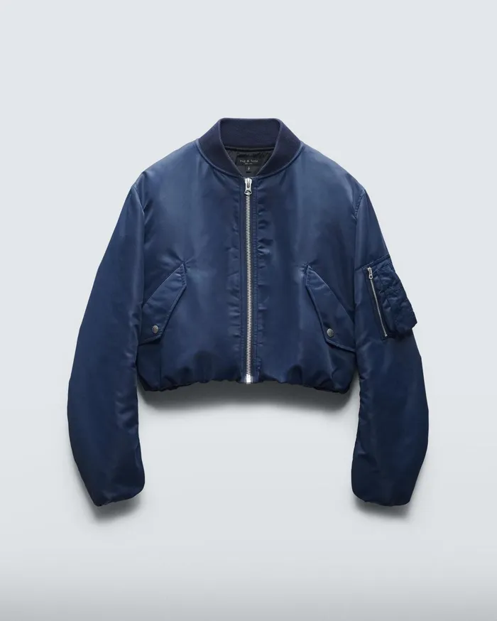 Women Rag and Bone Coats and Jackets Maggie Cropped Nylon Bomber Salute Women Rag and Bone Coats and Jackets Maggie Cropped Nylon Bomber Salute