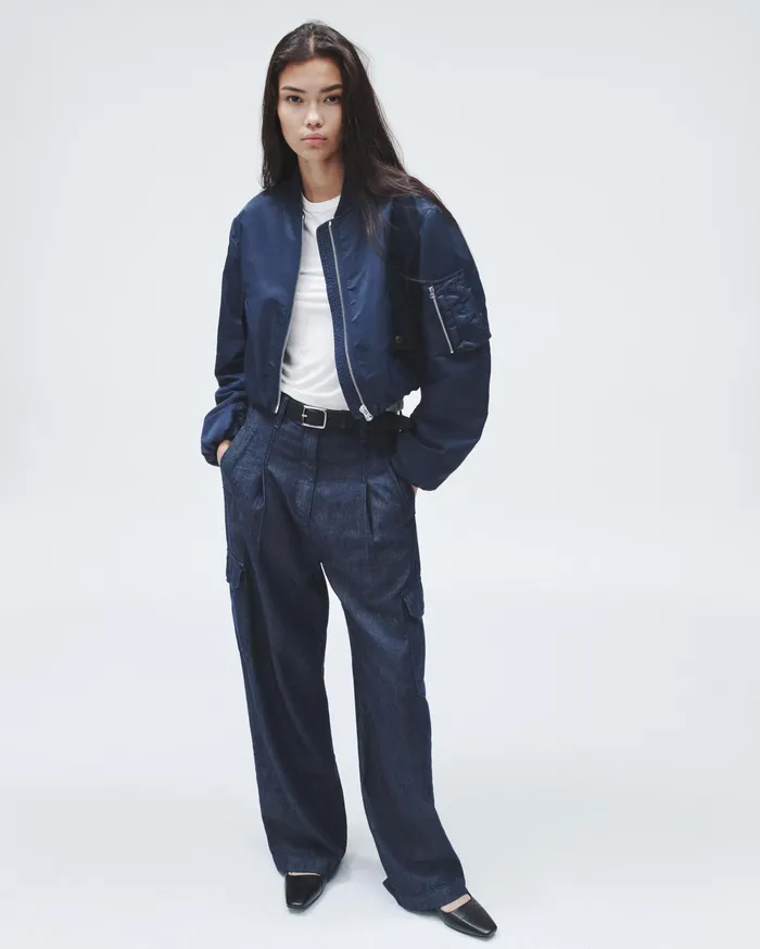 Women Rag and Bone Coats and Jackets Maggie Cropped Nylon Bomber Salute Women Rag and Bone Coats and Jackets Maggie Cropped Nylon Bomber Salute