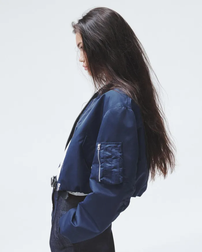 Women Rag and Bone Coats and Jackets Maggie Cropped Nylon Bomber Salute Women Rag and Bone Coats and Jackets Maggie Cropped Nylon Bomber Salute