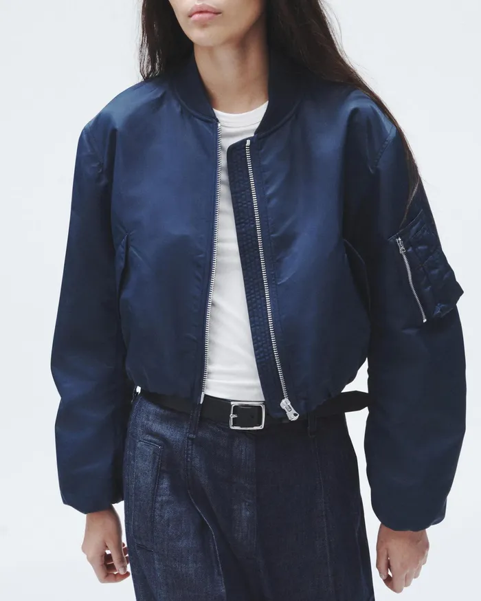 Women Rag and Bone Coats and Jackets Maggie Cropped Nylon Bomber Salute Women Rag and Bone Coats and Jackets Maggie Cropped Nylon Bomber Salute
