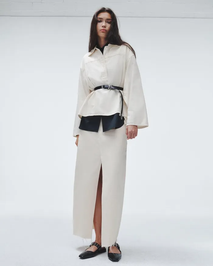 Women Rag and Bone Dresses and Skirts Avery Denim Skirt Ecru