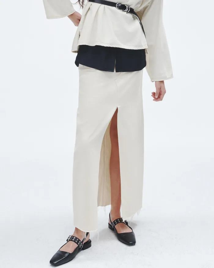 Women Rag and Bone Dresses and Skirts Avery Denim Skirt Ecru Women Rag and Bone Dresses and Skirts Avery Denim Skirt Ecru