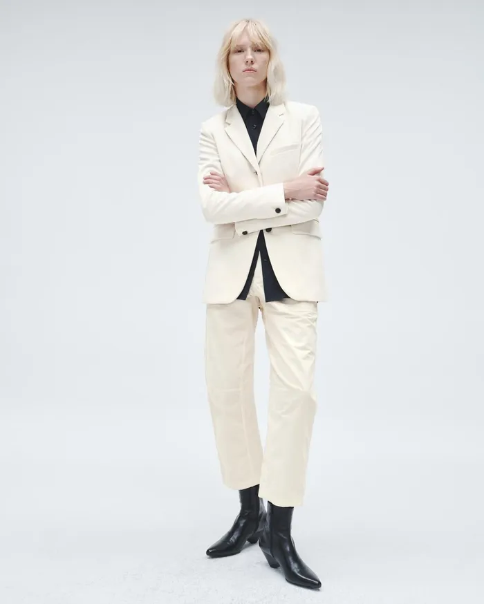 Women Rag and Bone Pants Leyton Workwear Cotton Pant Ivory