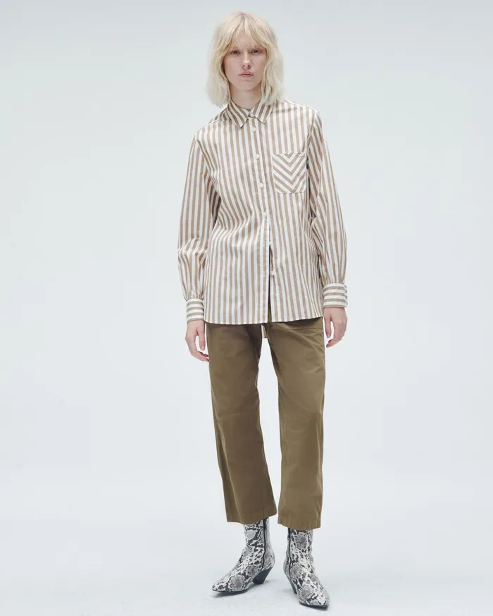 Women Rag and Bone Pants Leyton Workwear Cotton Pant Olive Green