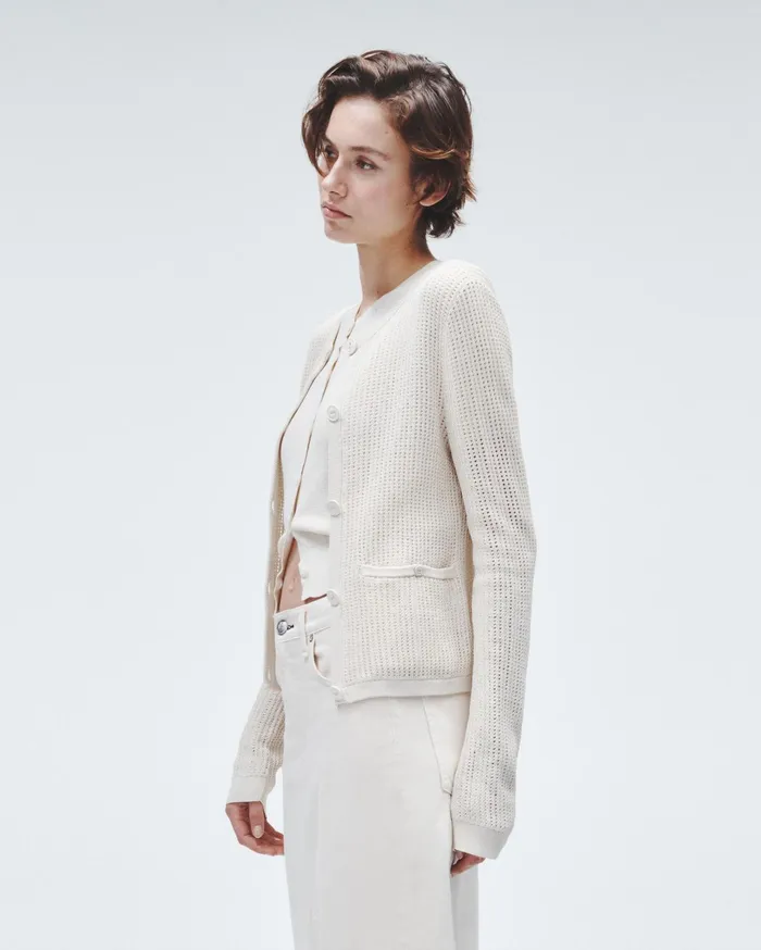 Women Rag and Bone Sweaters Viola Cotton Cardigan Turtledove Women Rag and Bone Sweaters Viola Cotton Cardigan Turtledove