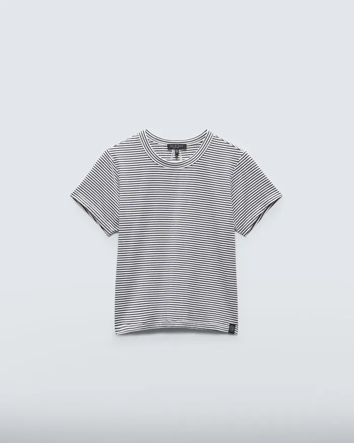 Women Rag and Bone TShirts Luca Striped Short Sleeve Baby Tee Blackwhite Women Rag and Bone TShirts Luca Striped Short Sleeve Baby Tee Blackwhite