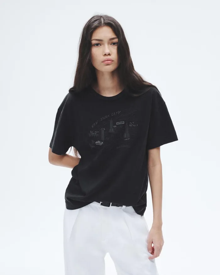 Women Rag and Bone TShirts Mica City Tee Black