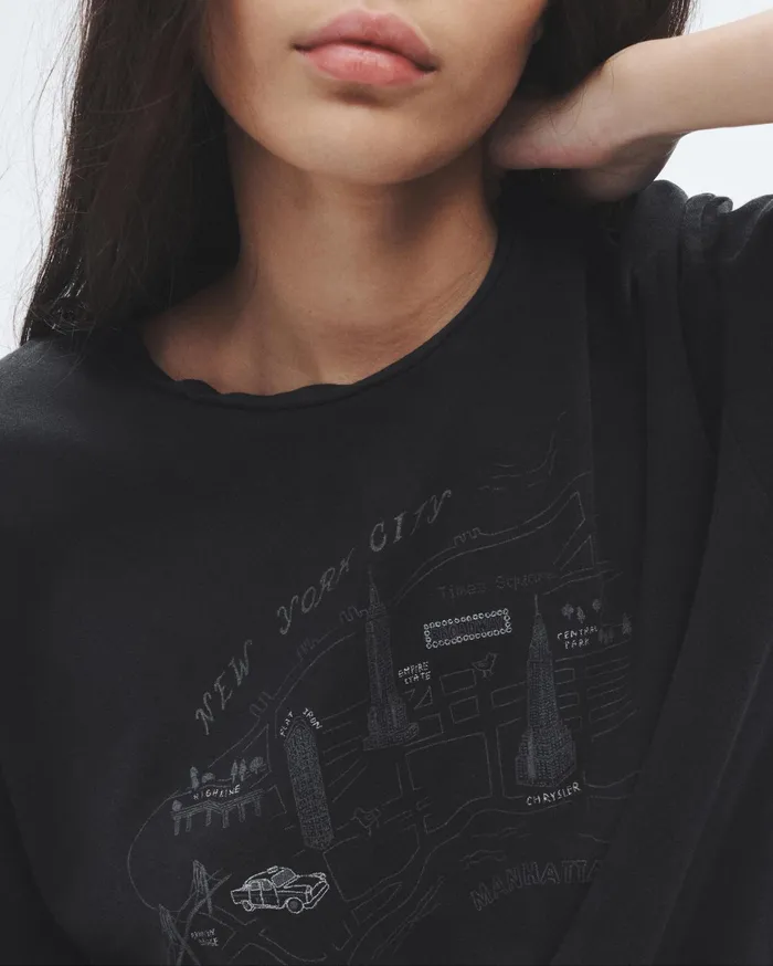 Women Rag and Bone TShirts Mica City Tee Black Women Rag and Bone TShirts Mica City Tee Black