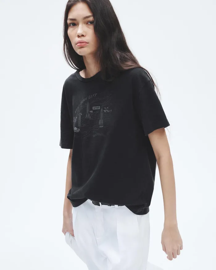 Women Rag and Bone TShirts Mica City Tee Black Women Rag and Bone TShirts Mica City Tee Black
