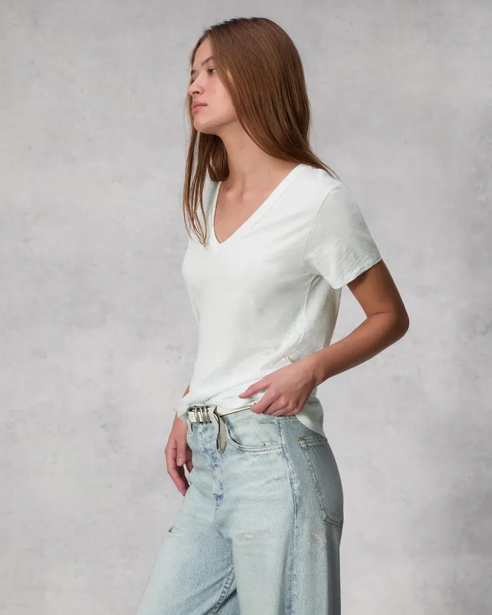 Women Rag and Bone TShirts The Slub Vee Ice Blue Women Rag and Bone TShirts The Slub Vee Ice Blue