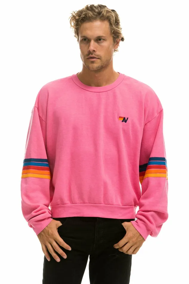 Women RAINBOW STITCH SLEEVE CREW SWEATSHIRT RELAXED 8211 PARIS PINK 2 Aviator Nation UnisexCrewSweatshirt Women RAINBOW STITCH SLEEVE CREW SWEATSHIRT RELAXED 8211 PARIS PINK 2 Aviator Nation UnisexCrewSweatshirt