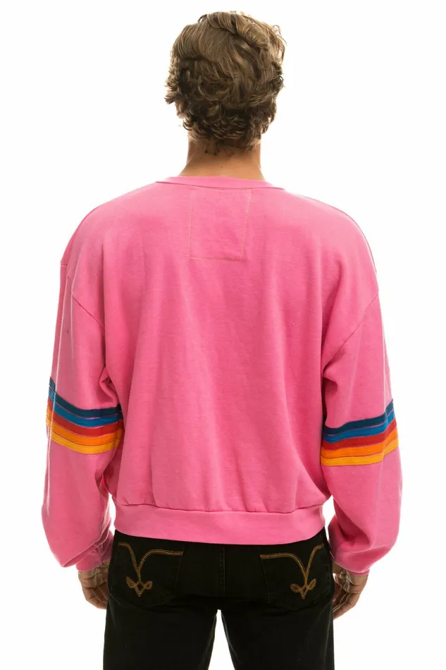 Women RAINBOW STITCH SLEEVE CREW SWEATSHIRT RELAXED 8211 PARIS PINK 2 Aviator Nation UnisexCrewSweatshirt Women RAINBOW STITCH SLEEVE CREW SWEATSHIRT RELAXED 8211 PARIS PINK 2 Aviator Nation UnisexCrewSweatshirt