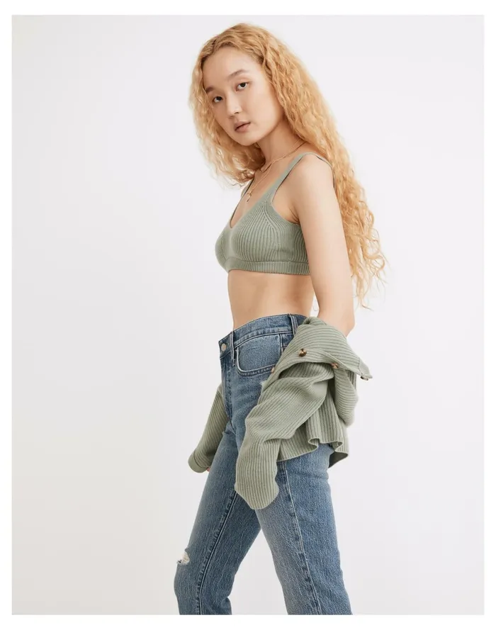Women Resourced Cashmere Sweater Bralette Frosted Willow Madewell Sweaters Women Resourced Cashmere Sweater Bralette Frosted Willow Madewell Sweaters