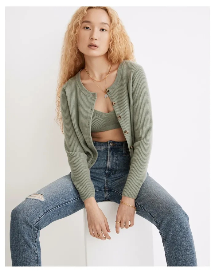 Women Resourced Cashmere Sweater Bralette Frosted Willow Madewell Sweaters Women Resourced Cashmere Sweater Bralette Frosted Willow Madewell Sweaters