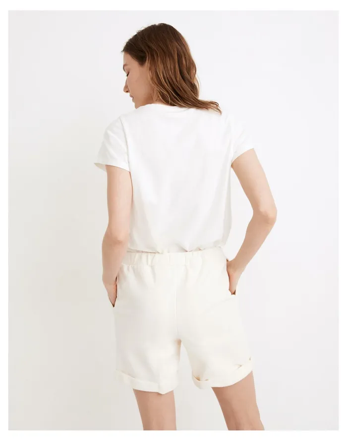 Women Resourced Cotton Cuffed Sweatshorts Antique Cream Madewell Tees Women Resourced Cotton Cuffed Sweatshorts Antique Cream Madewell Tees