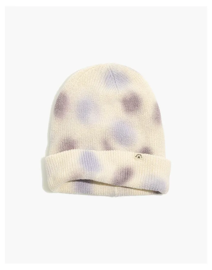 Women Resourced Cotton Tie Dye Cuffed Beanie Sunfaded Indigo Madewell Hats