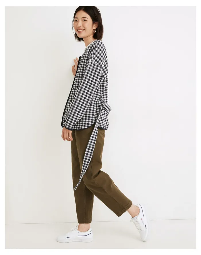 Women Resourced Gingham Quilted Tie Jacket Classic Indigo Madewell Sweatshirts and Sweatpants Women Resourced Gingham Quilted Tie Jacket Classic Indigo Madewell Sweatshirts and Sweatpants