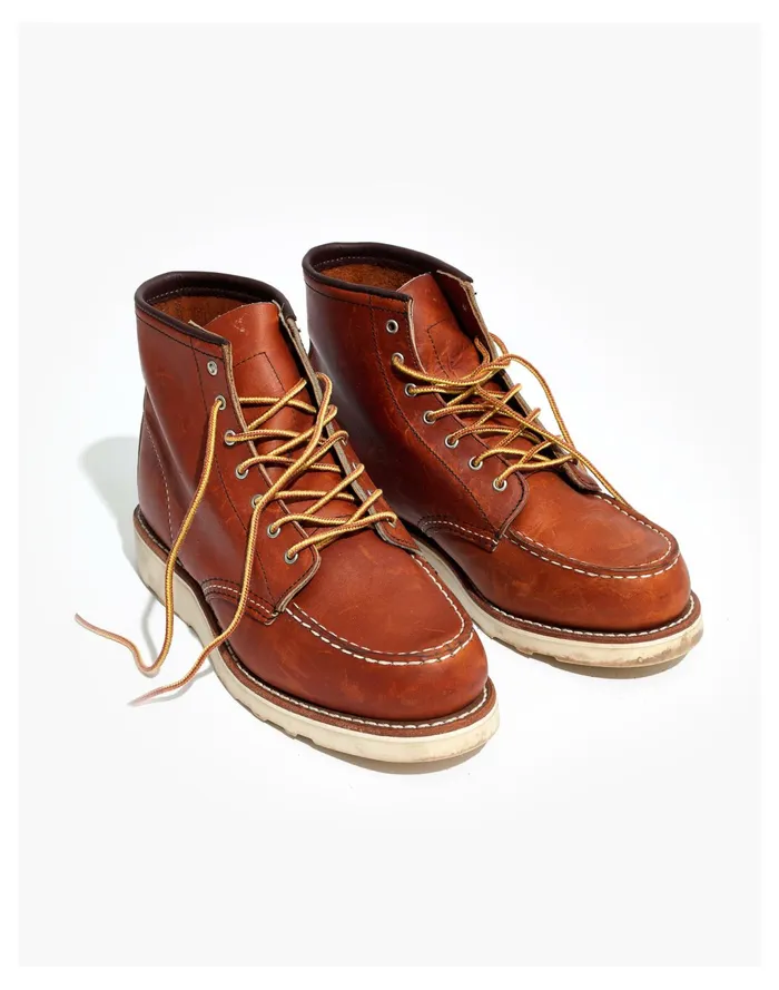 Women Red Wing 6 Inch Moc Lace Up Boots Oro Brown Madewell Boots