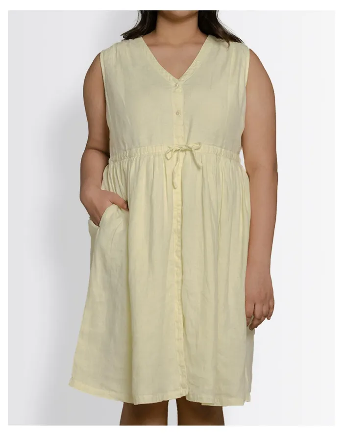 Women Reistor Hemp Pina Colada Season Drawstring Dress Light Yellow Madewell Dresses Women Reistor Hemp Pina Colada Season Drawstring Dress Light Yellow Madewell Dresses