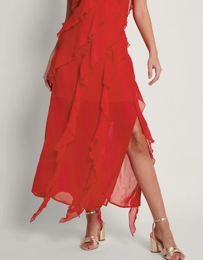 Women Renata Ruffle Midi Dress Red Monsoon Occasionwear
