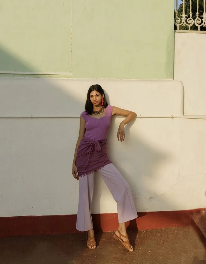 Women Rib Cap Sleeve Top With Lenzing Ecovero Monsoon Knitwear