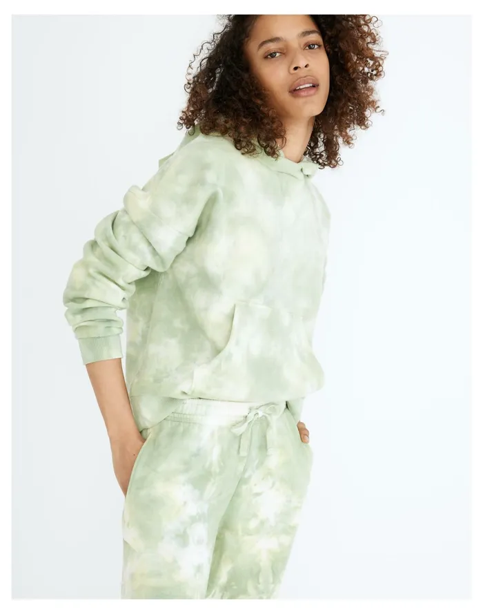 Women Richer Poorer Recycled Fleece Hoodie Sweatshirt In Tie Dye Green Storm Madewell Sweatshirts and Sweatpants Women Richer Poorer Recycled Fleece Hoodie Sweatshirt In Tie Dye Green Storm Madewell Sweatshirts and Sweatpants