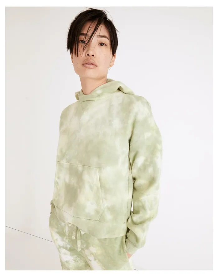 Women Richer Poorer Recycled Fleece Hoodie Sweatshirt In Tie Dye Green Storm Madewell Sweatshirts and Sweatpants Women Richer Poorer Recycled Fleece Hoodie Sweatshirt In Tie Dye Green Storm Madewell Sweatshirts and Sweatpants