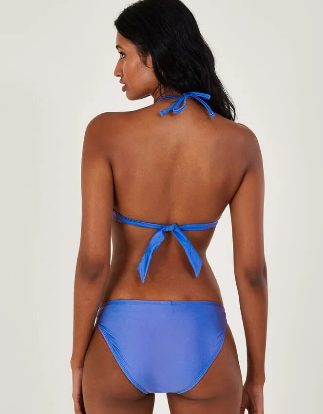 Women Ring Detail Plain Bikini Top With Recycled Polyester Blue Monsoon Beachwear and Swimwear