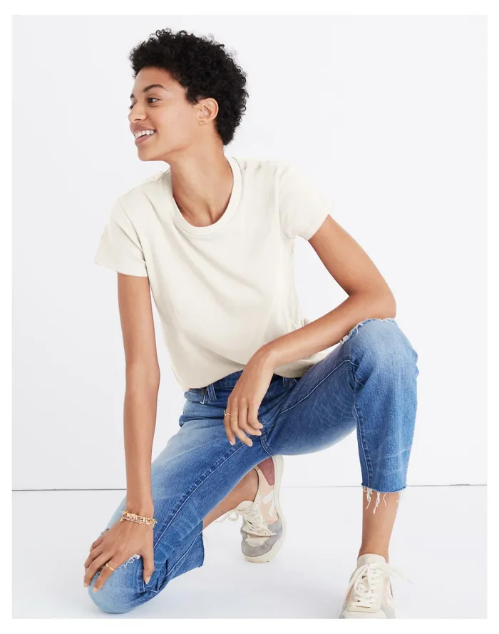 Women Rivet and Thread Vintage Shrunken Tee Lighthouse Madewell Tees