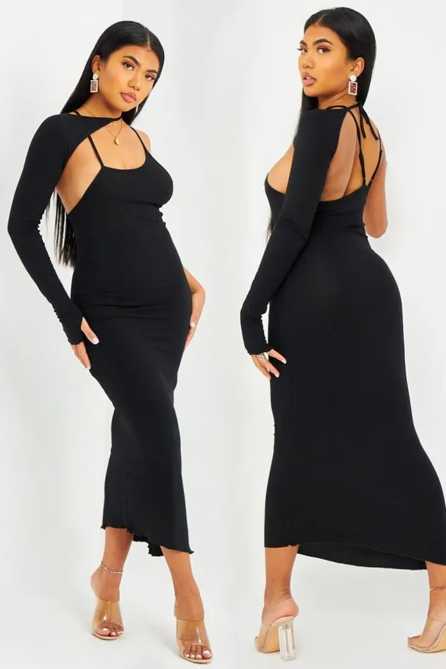 Women Robe Asymtrique Mi Longue Noire Manche Mitaine Amovible Brentiny Paris Ceremonial Outfits Women Robe Asymtrique Mi Longue Noire Manche Mitaine Amovible Brentiny Paris Ceremonial Outfits