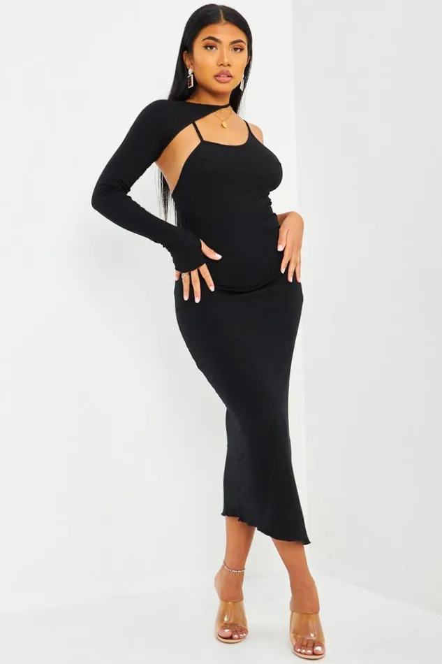 Women Robe Asymtrique Mi Longue Noire Manche Mitaine Amovible Brentiny Paris Ceremonial Outfits Women Robe Asymtrique Mi Longue Noire Manche Mitaine Amovible Brentiny Paris Ceremonial Outfits