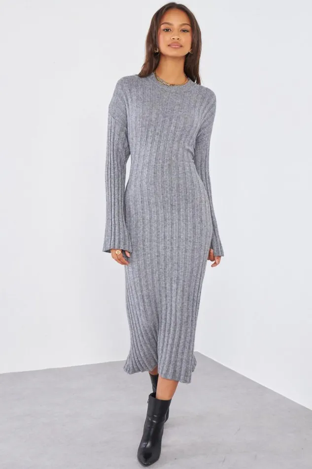 Women Robe Grise Moulante Longue Ctele Grey Brentiny Paris Short Dresses