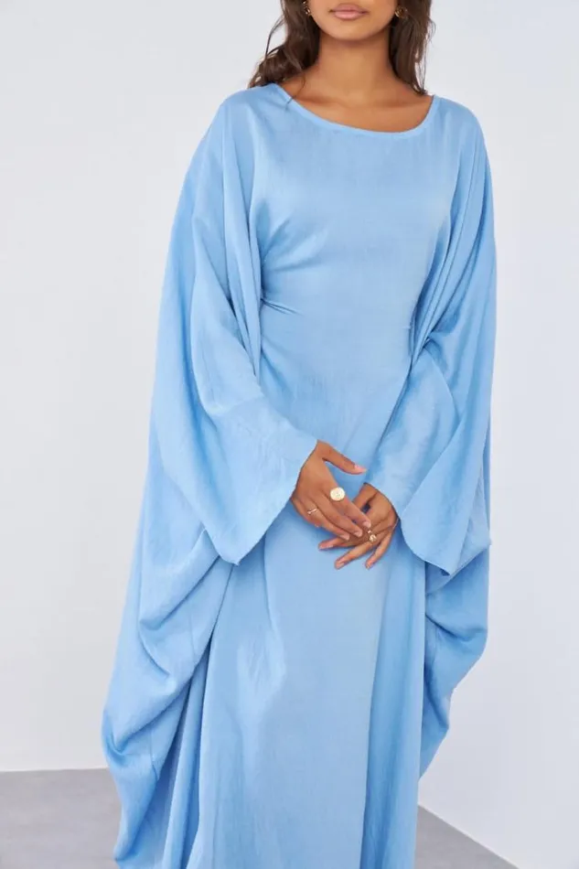 Women Robe Longue Bleue Large Manches ChauveSouris Blue Brentiny Paris Collection Ramadan Women Robe Longue Bleue Large Manches ChauveSouris Blue Brentiny Paris Collection Ramadan
