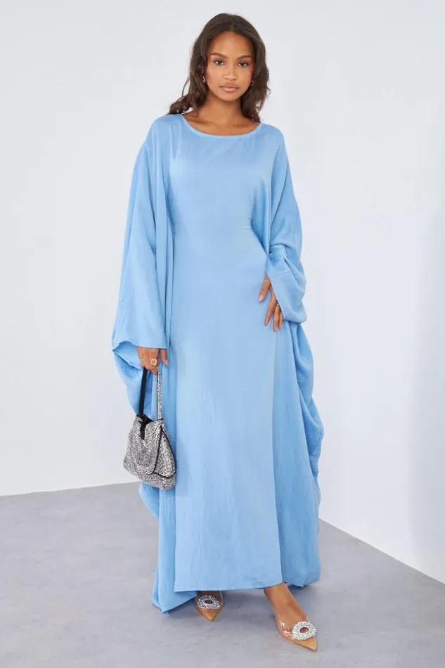 Women Robe Longue Bleue Large Manches ChauveSouris Blue Brentiny Paris Collection Ramadan Women Robe Longue Bleue Large Manches ChauveSouris Blue Brentiny Paris Collection Ramadan