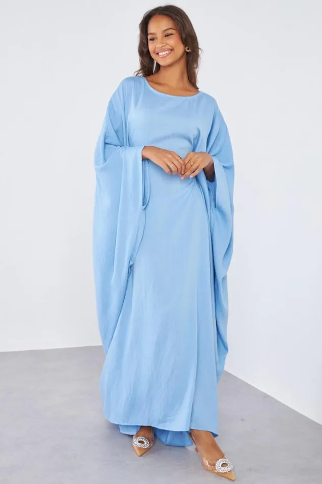 Women Robe Longue Bleue Large Manches ChauveSouris Blue Brentiny Paris Collection Ramadan Women Robe Longue Bleue Large Manches ChauveSouris Blue Brentiny Paris Collection Ramadan
