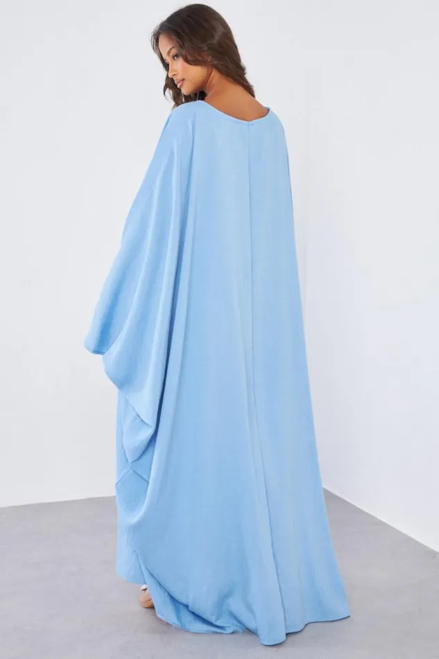 Women Robe Longue Bleue Large Manches ChauveSouris Blue Brentiny Paris Collection Ramadan Women Robe Longue Bleue Large Manches ChauveSouris Blue Brentiny Paris Collection Ramadan