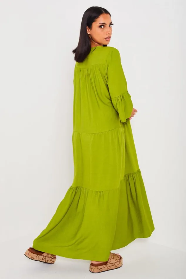 Women Robe Longue vase Verte Green Brentiny Paris Short Dresses