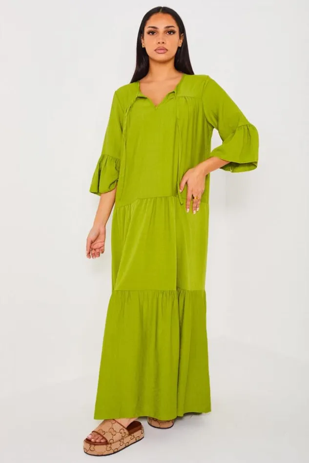 Women Robe Longue vase Verte Green Brentiny Paris Short Dresses